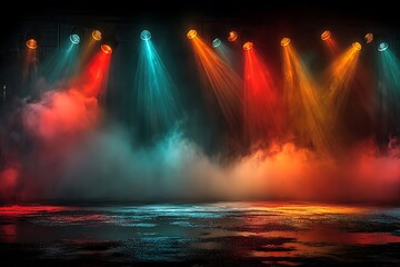 Beautiful color transitions on grand stage lighting high resolution picture