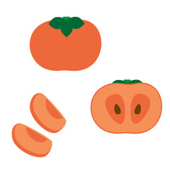 シンプルな柿のイラスト素材