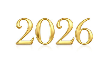 Golden number 2026 creating happy new year concept