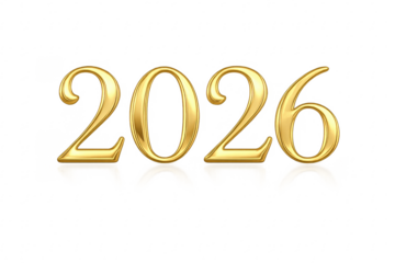 Golden number 2026 creating happy new year concept