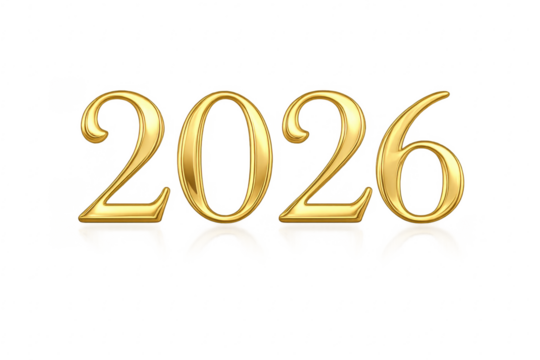 Golden number 2026 creating happy new year concept