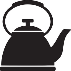 Black Tea Kettle Stovetop Boiling Water Icon