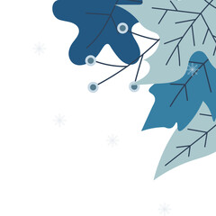 Snow With Frozen Leaves Corner