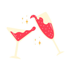 Champagne Glasses Toast Illustration