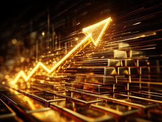 デジタル空間　チャート上昇　イラスト