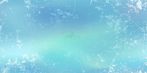 Ice seamless pattern with gradient mesh bg and overlay effect of snow-covered scratches and stains. Frosted blue window pane. Abstract background. Vector graphic. Texture of icy skating rink surface © Kusandra