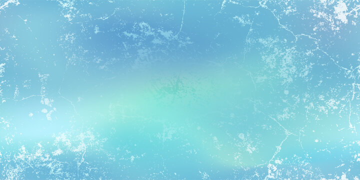 Ice seamless pattern with gradient mesh bg and overlay effect of snow-covered scratches and stains. Frosted blue window pane. Abstract background. Vector graphic. Texture of icy skating rink surface