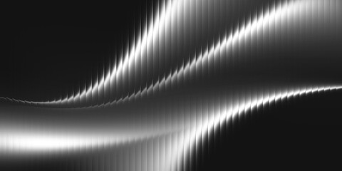 Naklejka na ściany i meble Ribbed glass background with abstract waves and glossy gradient textures in black and white, perfect for modern design, digital surfaces, decorative patterns, or minimal architectural theme Naklejka na ściany i meble Ribbed glass background with abstract waves and glossy gradient textures in black and white, perfect for modern design, digital surfaces, decorative patterns, or minimal architectural theme