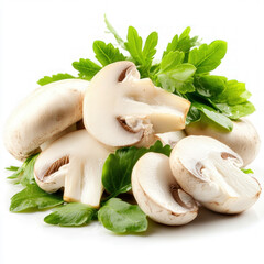 Fototapeta premium Sliced Mushrooms Isolated