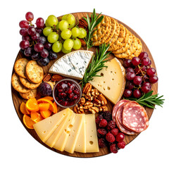Gourmet Cheese and Charcuterie Board with Fresh Fruits, Nuts, and Crackers for Celebration