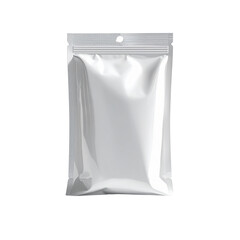 Blank Packaging Pouch for Food or Product with Clear Front and Glossy Finish on White Background