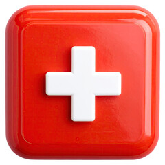 Obraz premium Red square with white plus sign