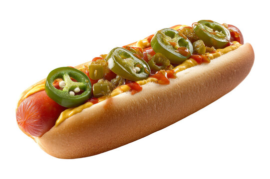 Delicious spicy hot dog creation kitchen food photography indoor close-up
