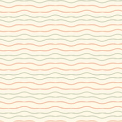 Soft beige wave repeat seamless pattern elegant neutral   decorative background for packaging , texture print, home interiors,  stationery element