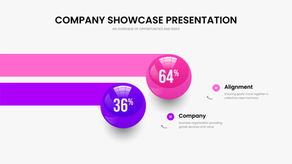 Corporate Campaign Presentation Layout Vector Illustration. Project Planning Two Option Diagram Frame Template. Minimal Profile 2 Element Infographic Slideshow Design.