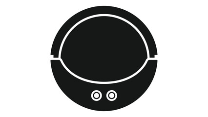 Sleek modern robot vacuum cleaner icon minimalist design for home cleaning automation isolated on white background