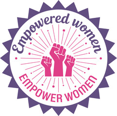 Empowered Women Empowerment Hands Feminist Feminism Purple Pink Symbol