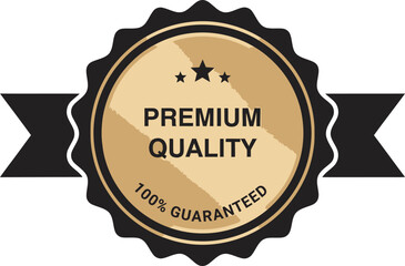 Premium quality guarantee badge for product assurance and promotion