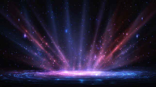 Abstract space illustration with lights galaxies and starry background