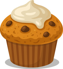 Chocolate Chip Cupcake with Cream Topping