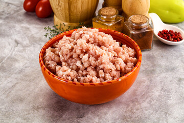 Homemade Raw pork minced meat