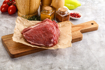 Raw beef piece for cooking