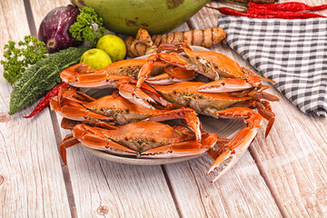 Hot fresh Boiled red crab