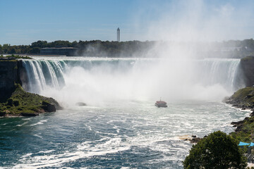 Niagara Falls Canada, Horseshoe Falls View on a Sunny Day