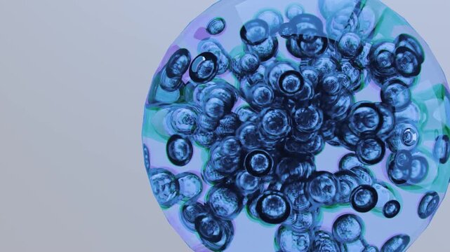 Blue Liquid Bubbles Animation - Abstract Organic Spheres Loop
