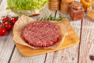 Raw beef cutlet for burger