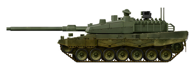 Leopard 2A4T2 (The concept of the Turkish modernization of the Leopard 2A4 tank, with the installation of a modified turret from the Altay T2 tank) © Tikros