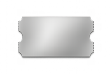 Blank metal plaque with curved edges on transparent background