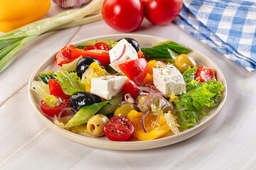 Greek salad with feta cheese