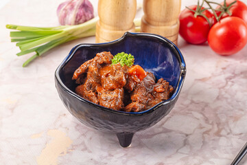 Hungarian goulash with beef meat