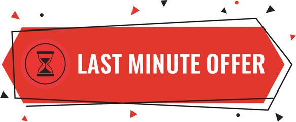 Red last minute offer badge vector stock illustration design