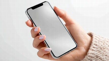 Modern Smartphone in Hand with Blank Screen