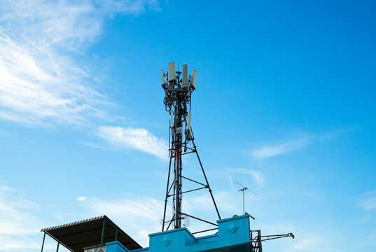 Telephone signal tower cell digital communication internet technology global concention mobile phone telecomunication data business industrial. - Powered by Adobe