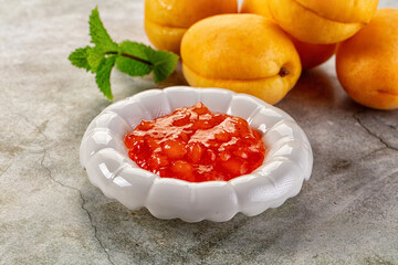 Sweet homemade juicy apricot jam