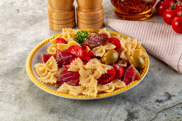Pasta Farfalle with fresh Tuna fish