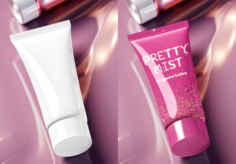 Elegant Cosmetic Tube Packaging Design Mockup PSD