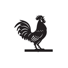 silouette of a rooster on white back ground