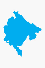 Vector graphic artwork suitable for print and web containing flat detailed map of MONTENEGRO