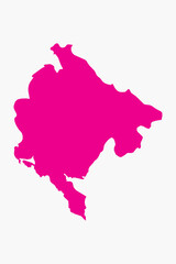 Vector graphic artwork suitable for print and web containing flat detailed map of MONTENEGRO