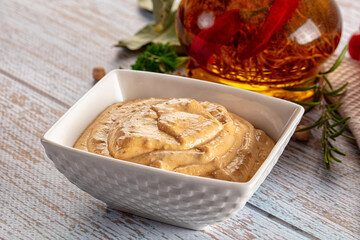 Organic homemade hummus creamy snack