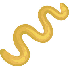 Yellow Mustard Squeeze Swirl on Transparent Background