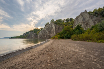 Scarborough Bluffs Toronto Canada, Cliffs Overlooking Lake Ontario on a Clear Day