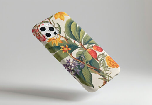 Floral Phone Case Mockup Design Elegance PSD