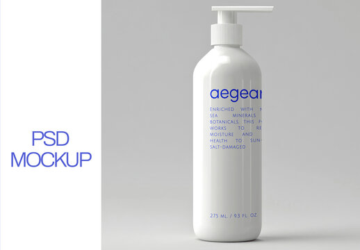 Minimalist Lotion Bottle Mockup PSD