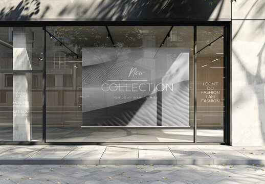 Modern Storefront With Fashion Display Mockup PSD