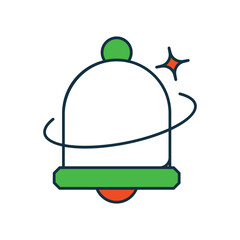 Notification Bell icon with white background vector stock illustration